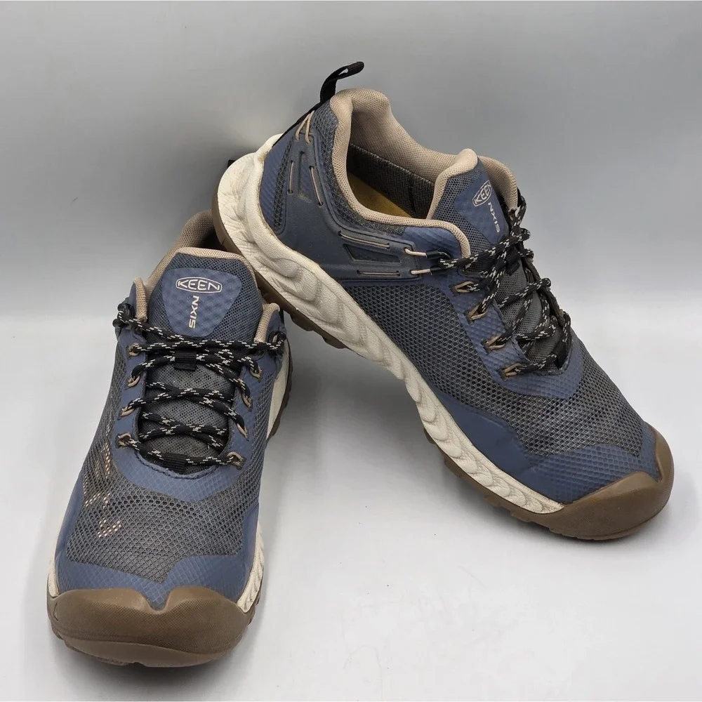 KEEN NXIS EVO WP Women's 9.5 Waterproof Hiking Shoes Blue Peach 1026684